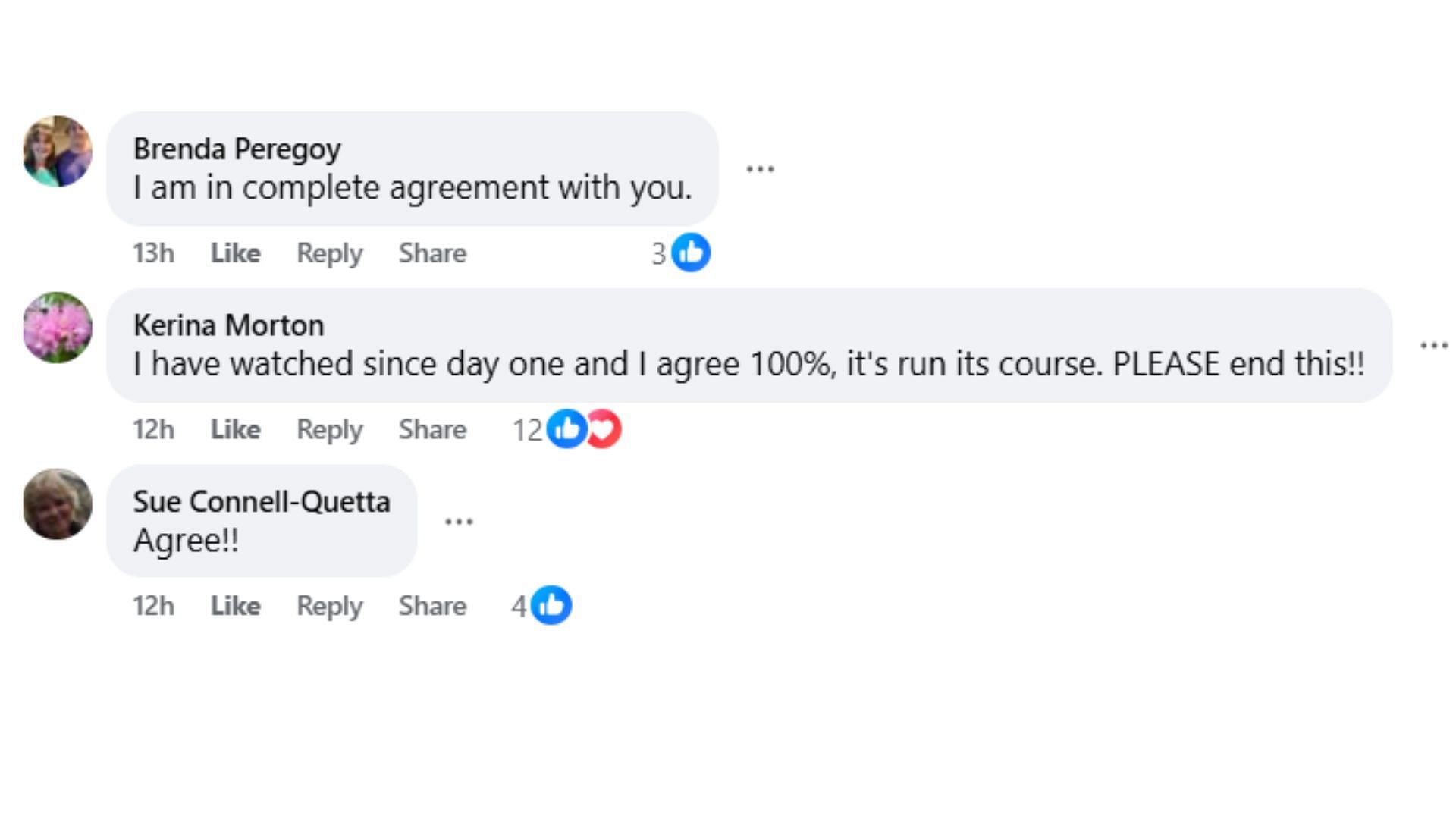 Comments by fans on the post (Image via Facebook/@Missy Ashley)